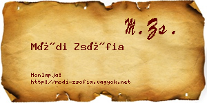 Módi Zsófia névjegykártya