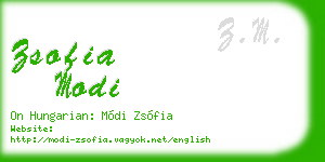 zsofia modi business card