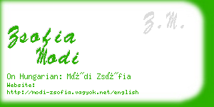 zsofia modi business card